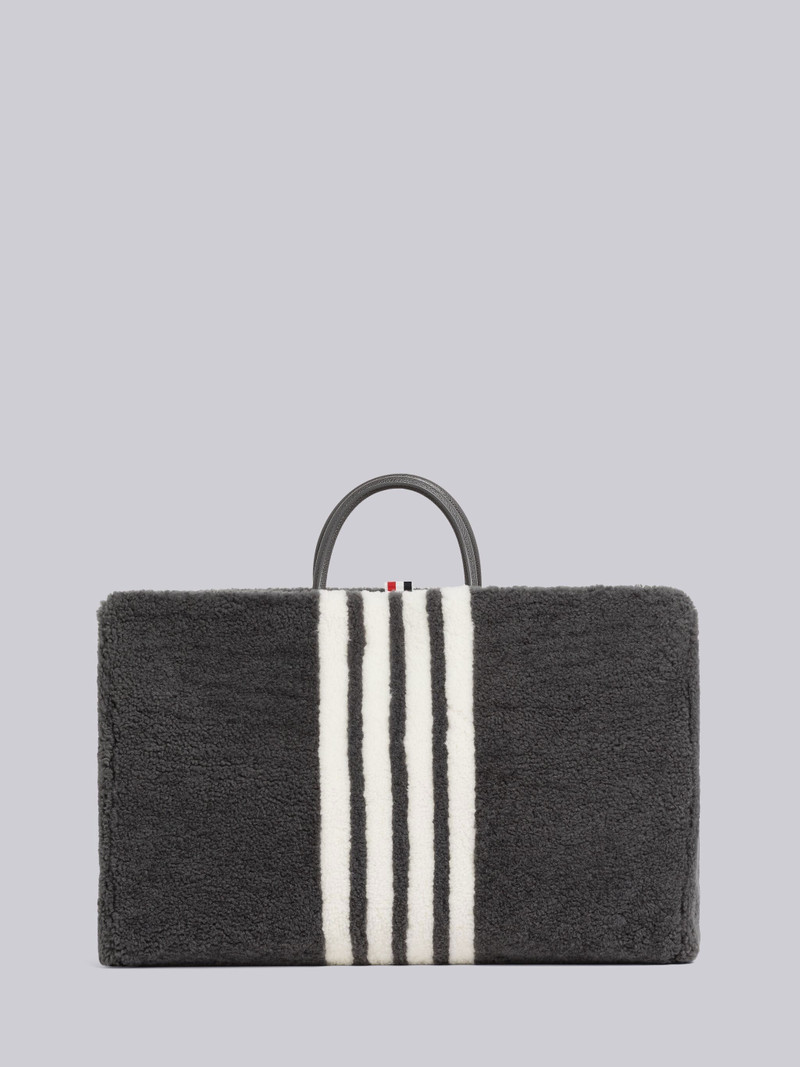 Curly Merino Shearling 4-Bar Squared Tote 1