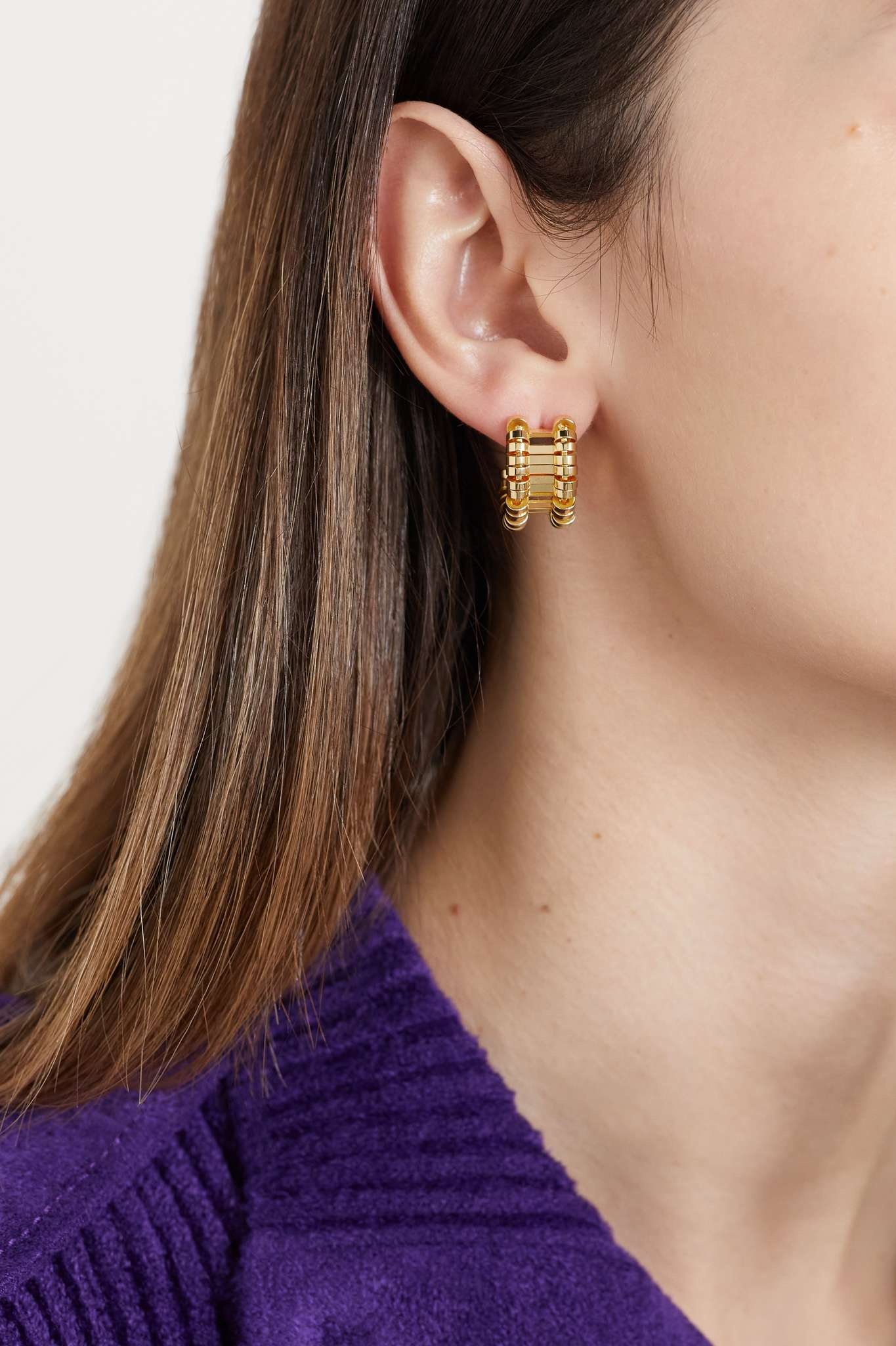 Gold-plated hoop earrings - 2