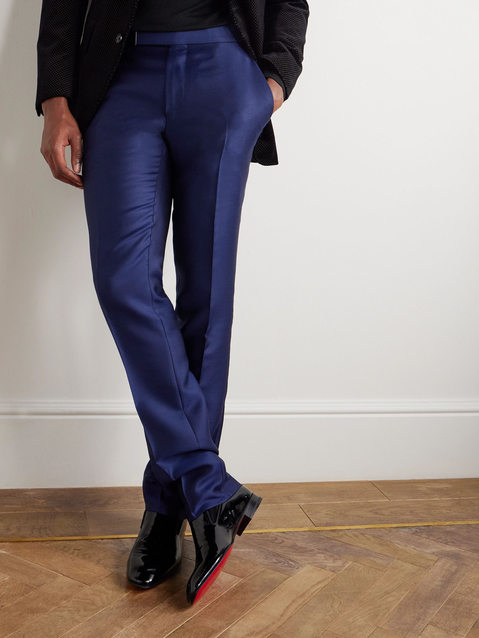Dandelion Grosgrain-Trimmed Patent-Leather Loafers Black - 2