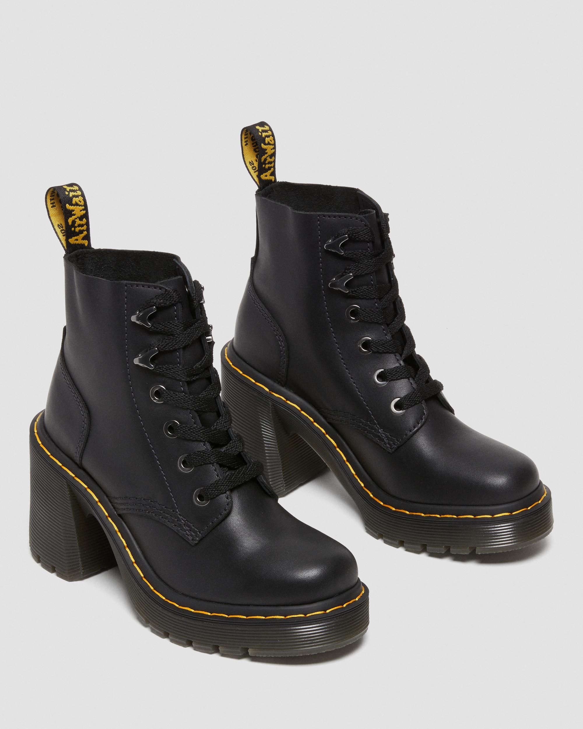 Jesy Sendal Leather Lace Up Flared Heel Boots - 9