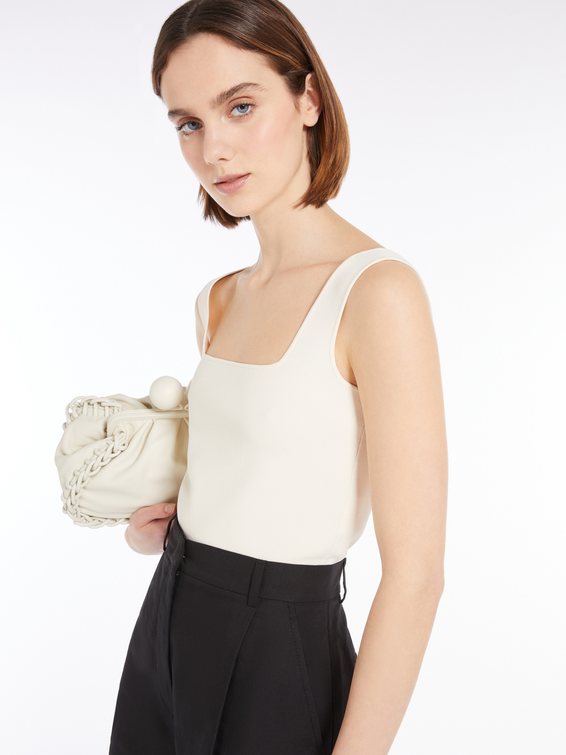 PILADE Jacquard viscose crop top - 5
