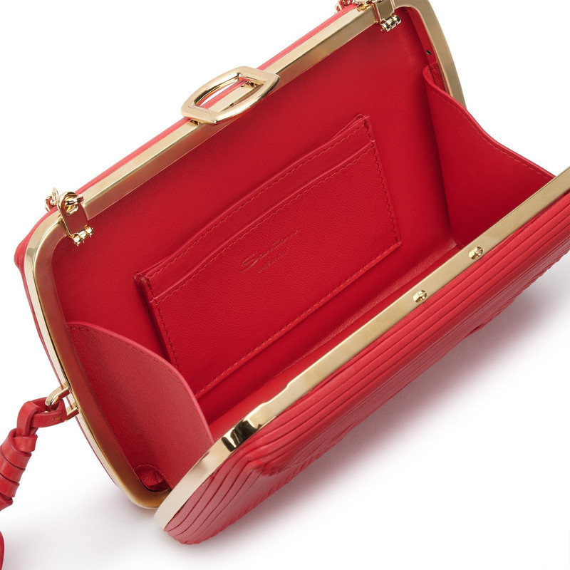 Red leather crossbody bag 5