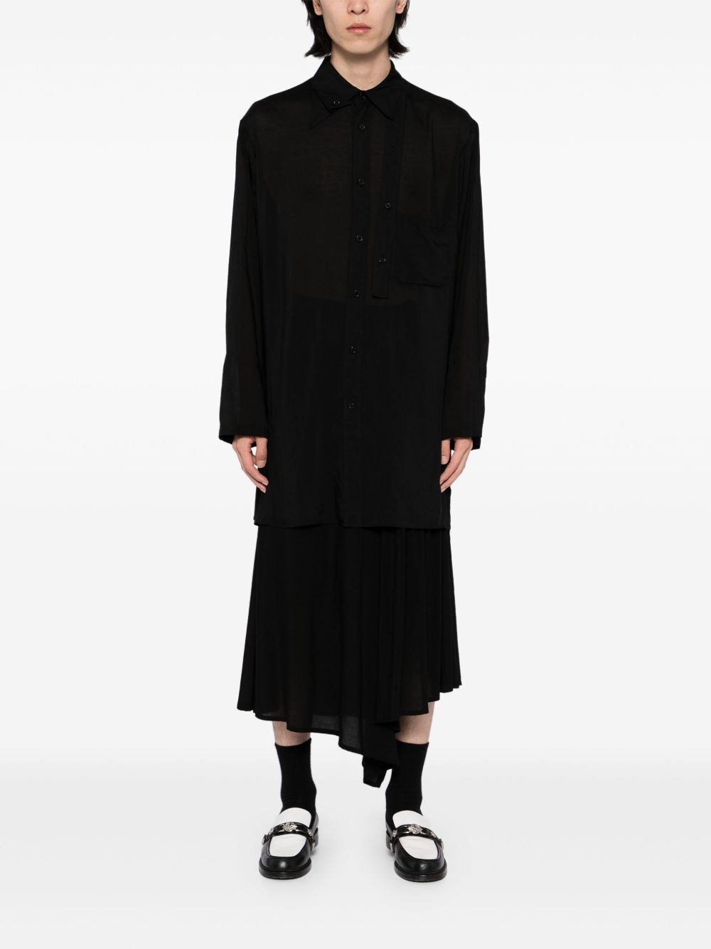 loan double-layered tab-collar shirt - 2