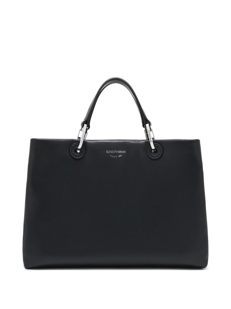 medium top-handle leather tote bag 1