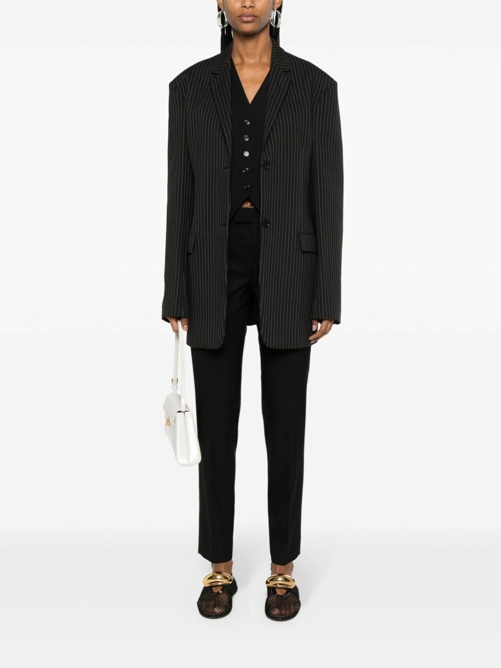 high-waist tapered-leg trousers - 2