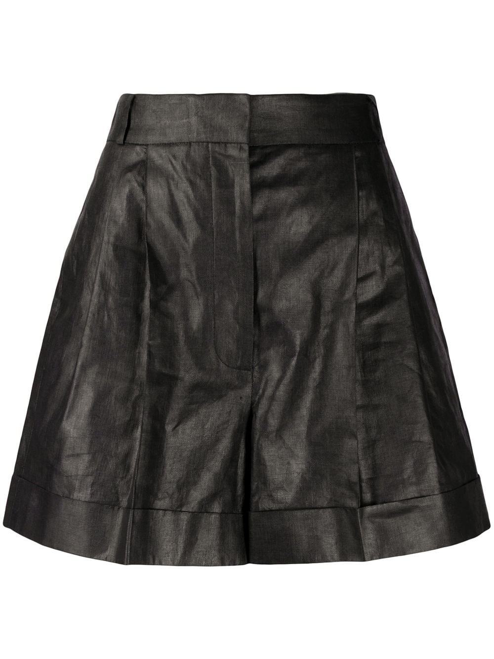 pleated high-waist shorts - 1