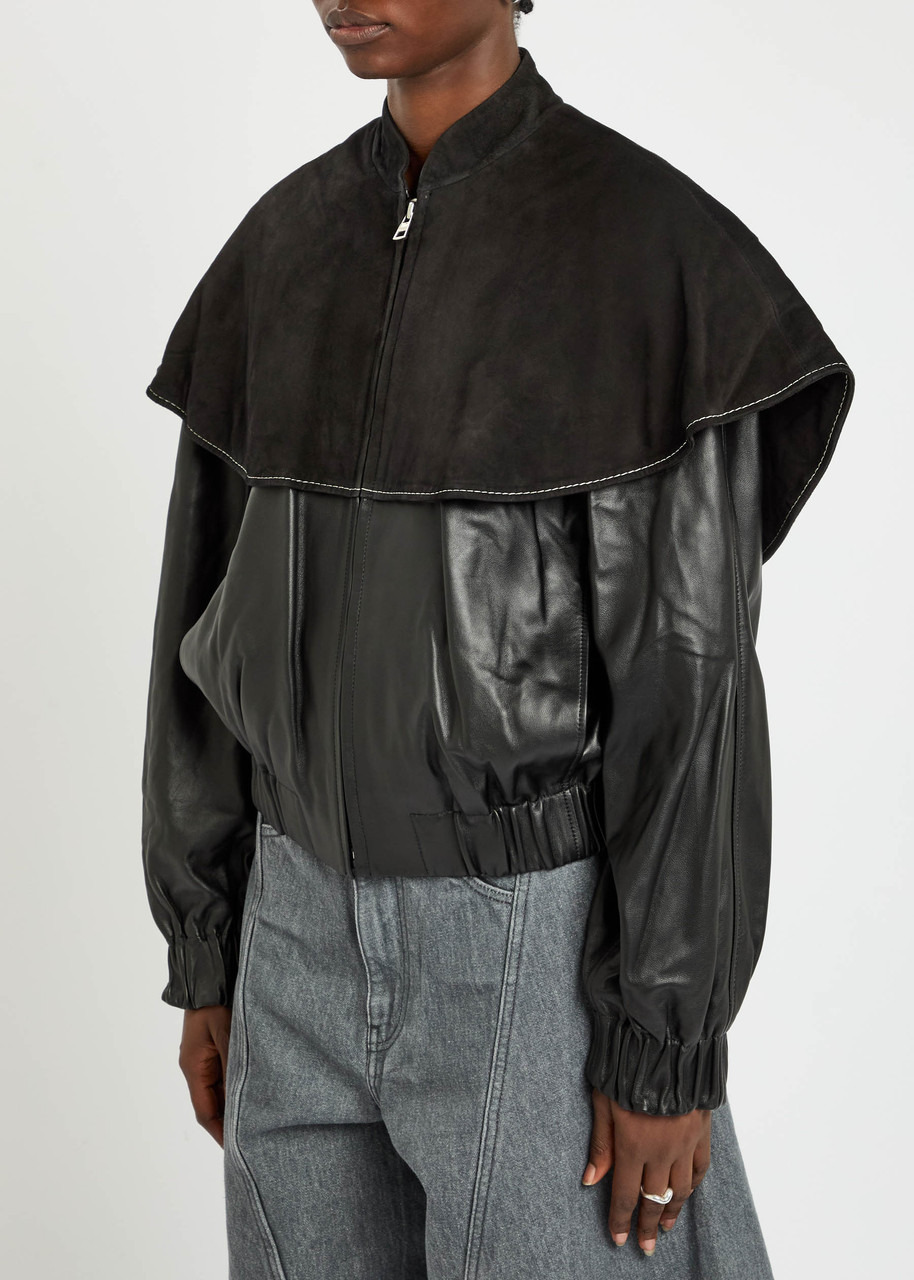 JW Anderson Cape-effect Leather Jacket - 2