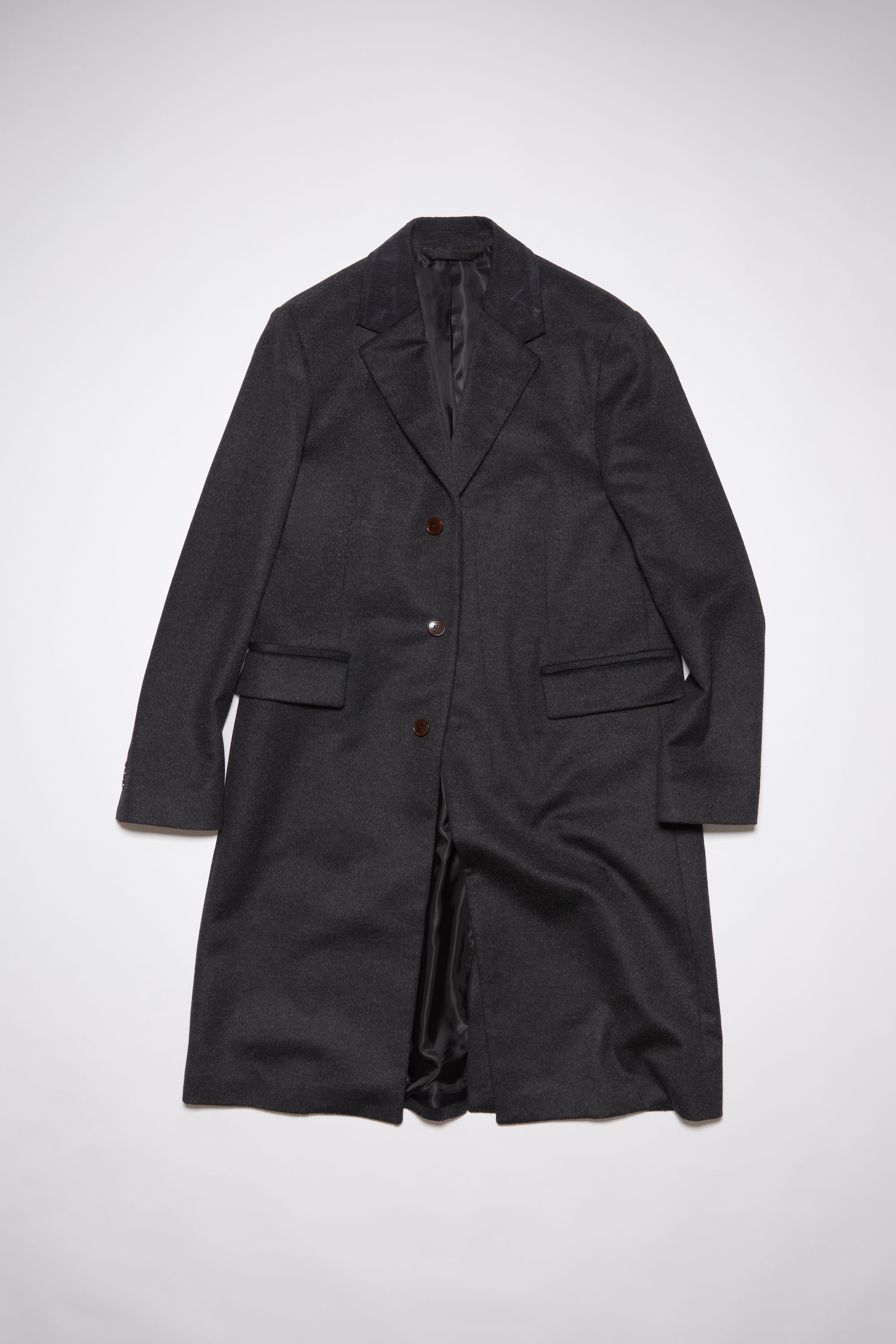 Wool single-breasted wool coat - Anthracite grey - 7