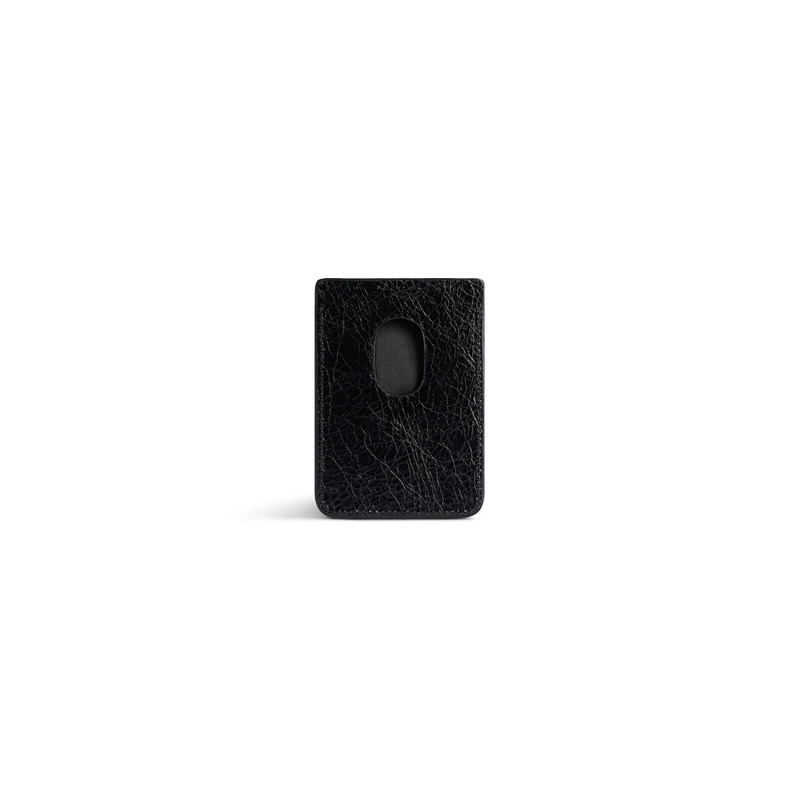 BALENCIAGA Women's Monaco Magnet Card Holder  in Black outlook