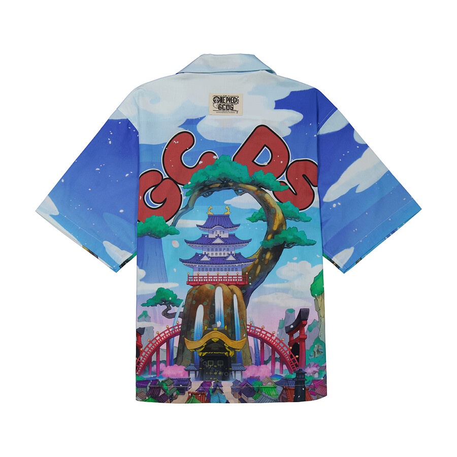 GCDS Men's One Piece Land Of Wano Graphic Bowling Shirt - 7