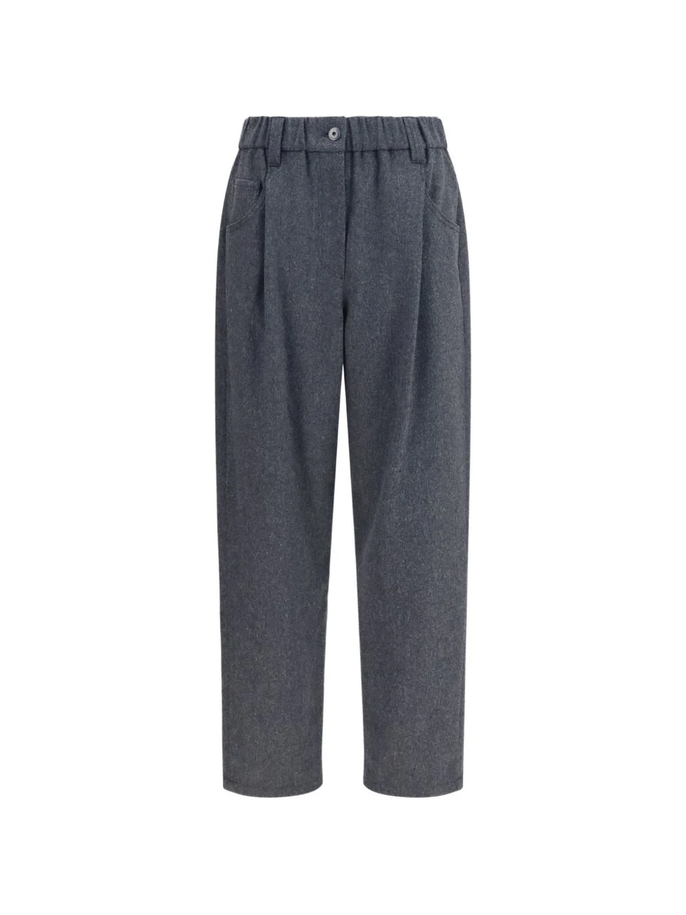 pleated elasticated-waist trousers - 1