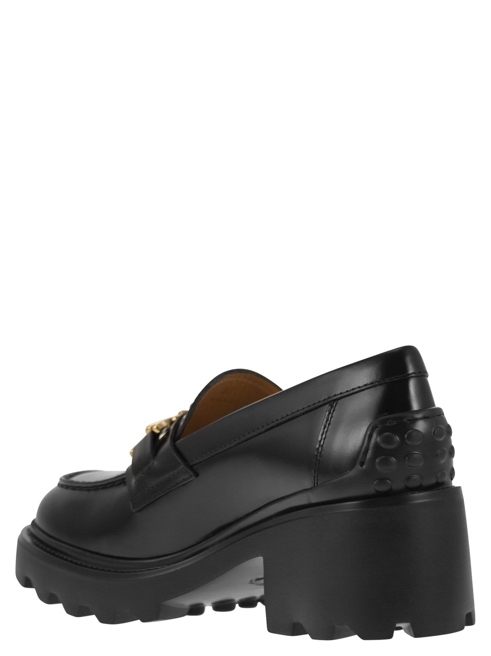 Tod's Women Leather Moccasin With Carrarmato Bottom - 3