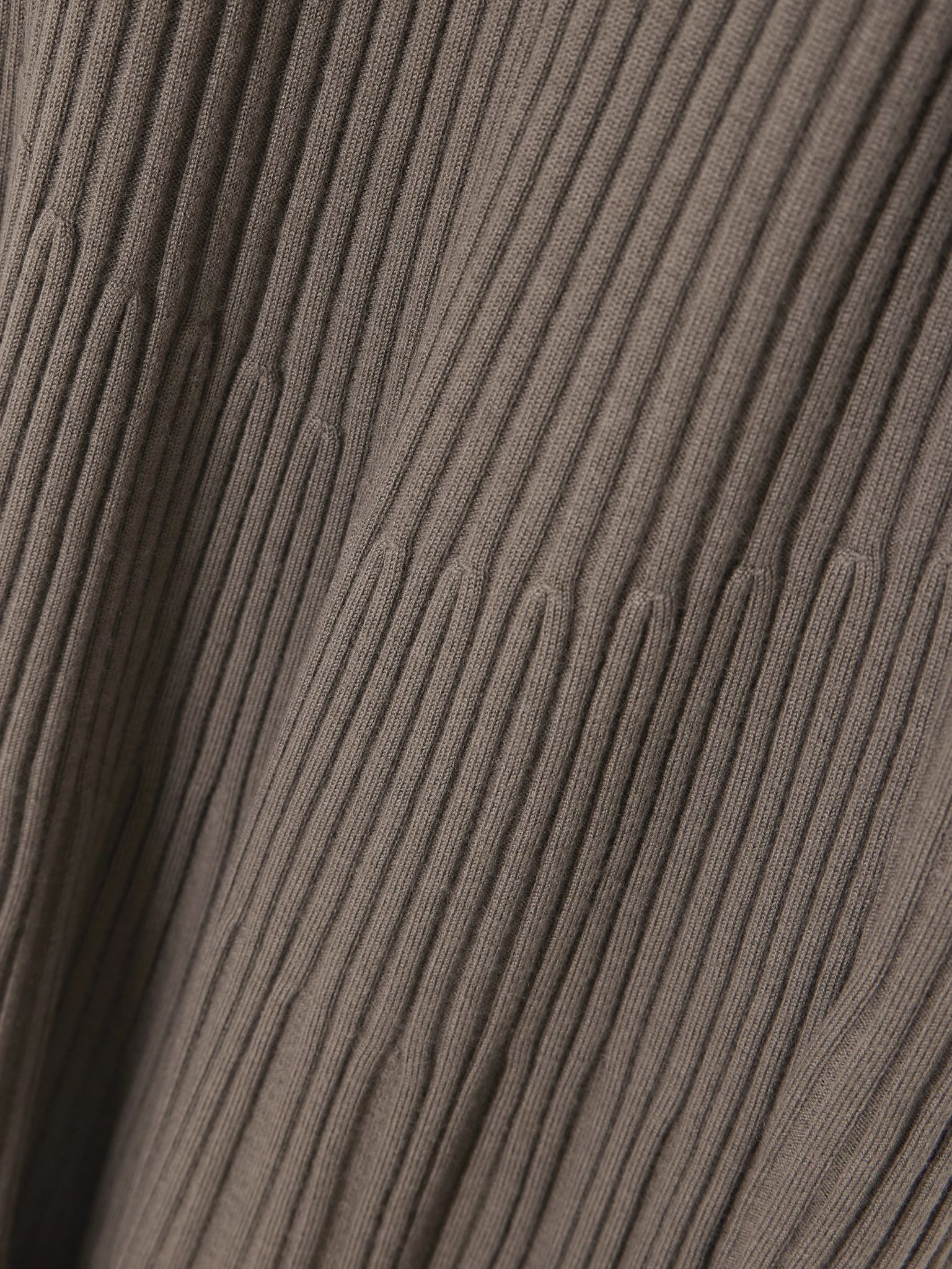 Ribbed merino wool midi dress Mushroom - 5