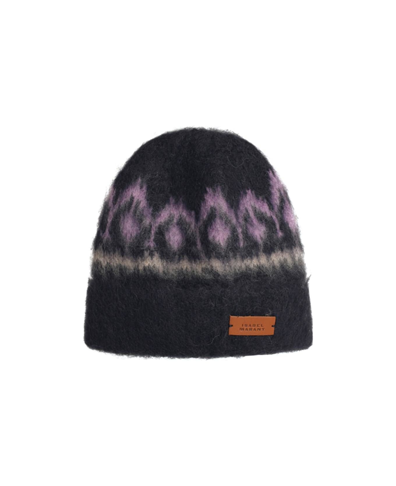 'darana' Navy Wool Blend Beanie - 1