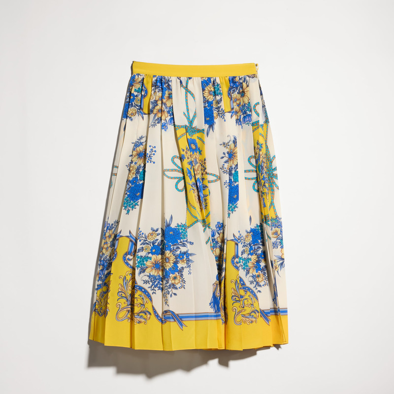 Printed silk midi skirt - 1