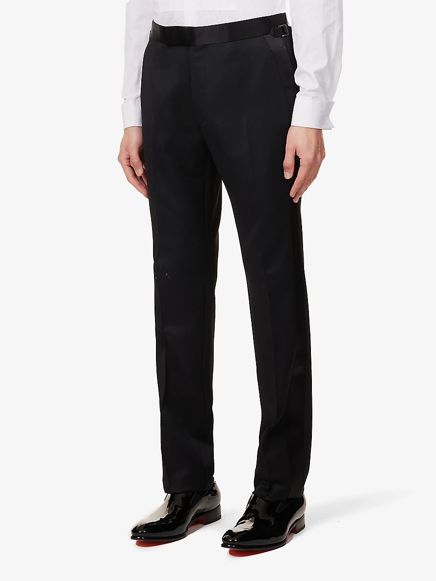 Shelton straight-leg high-rise wool-blend trousers - 3