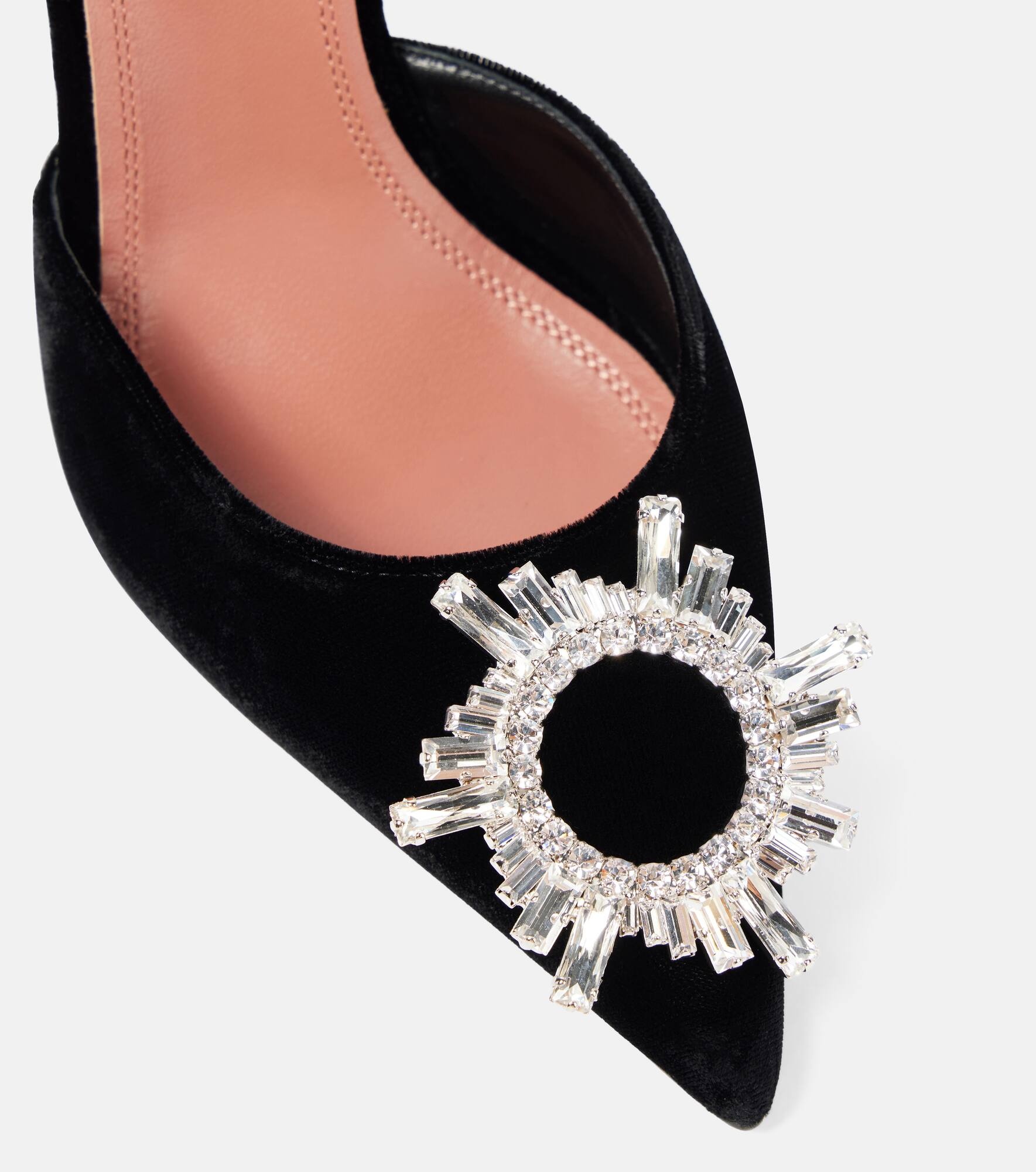 Begum 95 embellished velvet slingback pumps - 5