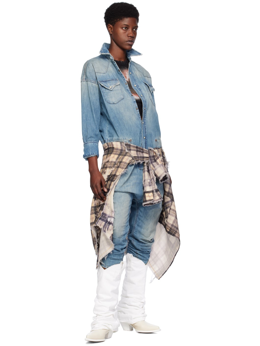 Blue Cowboy Drop Denim Jumpsuit - 5