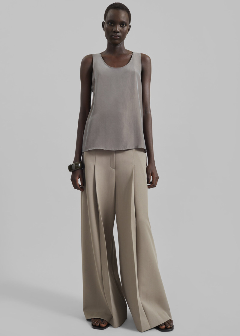 Nivee Lustrous Boxy Tank - Dark Taupe 3