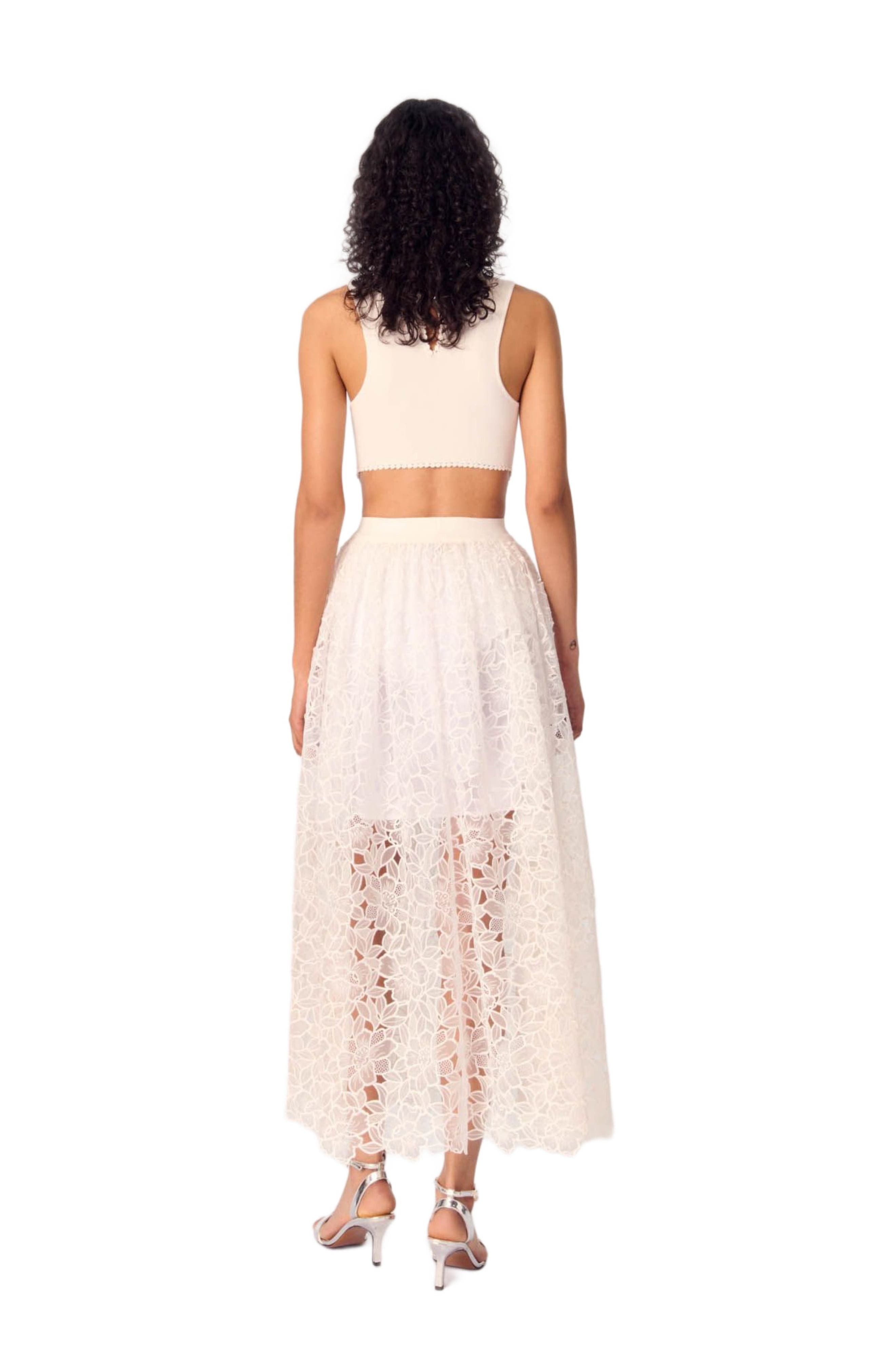 maje Backless jewellery neck bodysuit in White at Nordstrom - 2