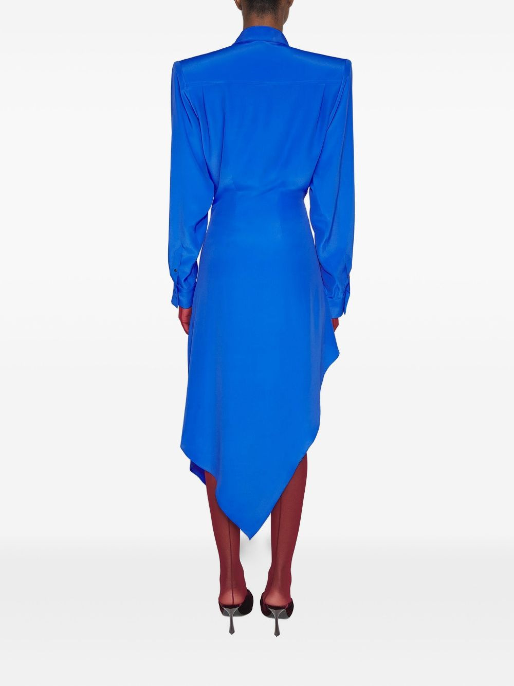 padded-shoulder asymmetrical dress - 2