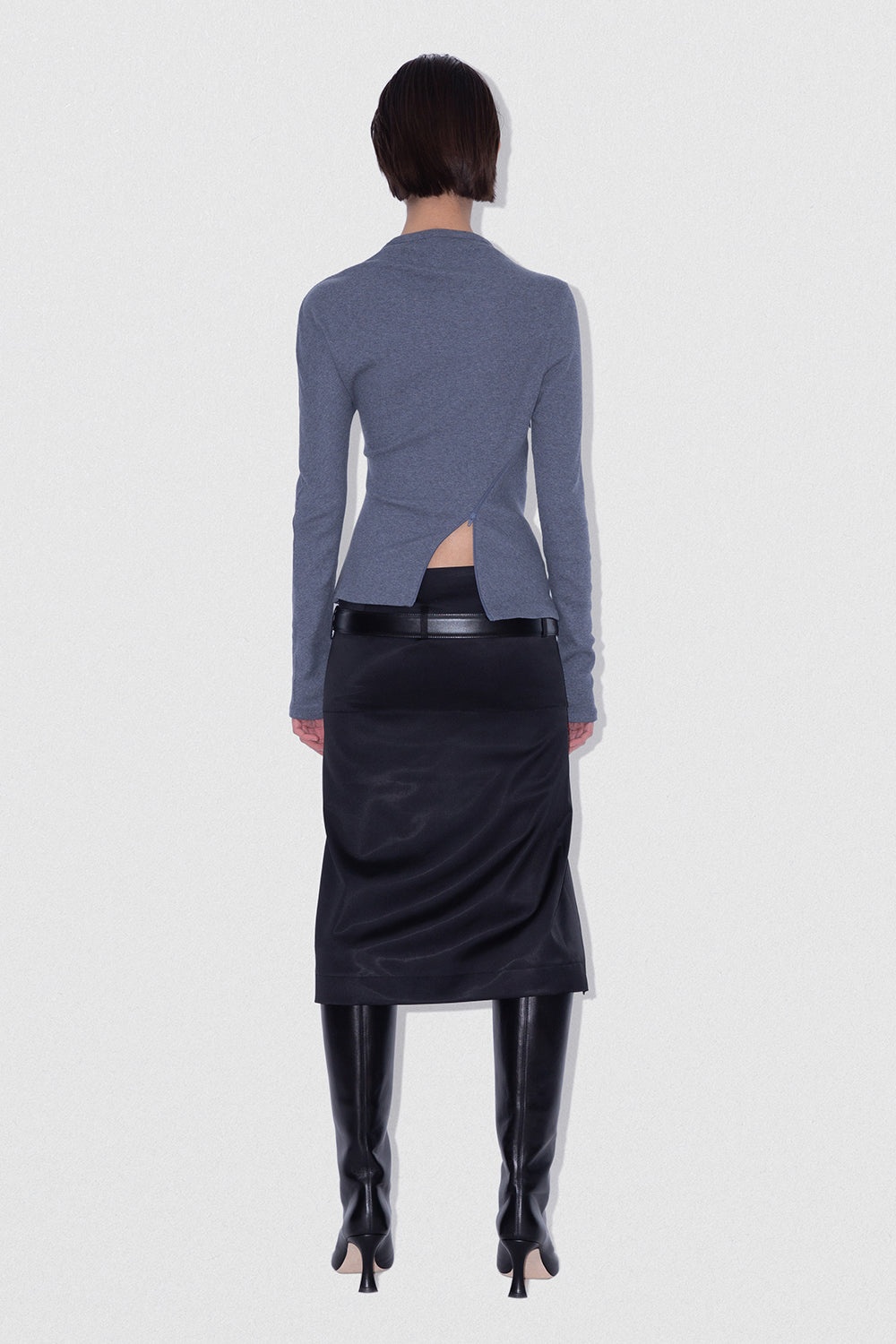 COSIMA SKIRT BLACK RIB - 3
