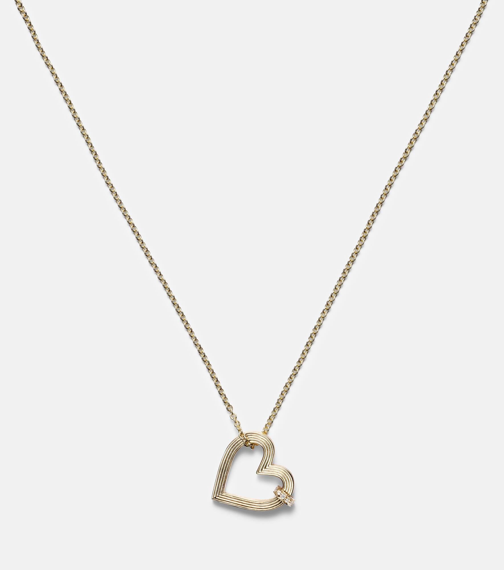Lovebirds 14kt gold necklace with diamonds - 4