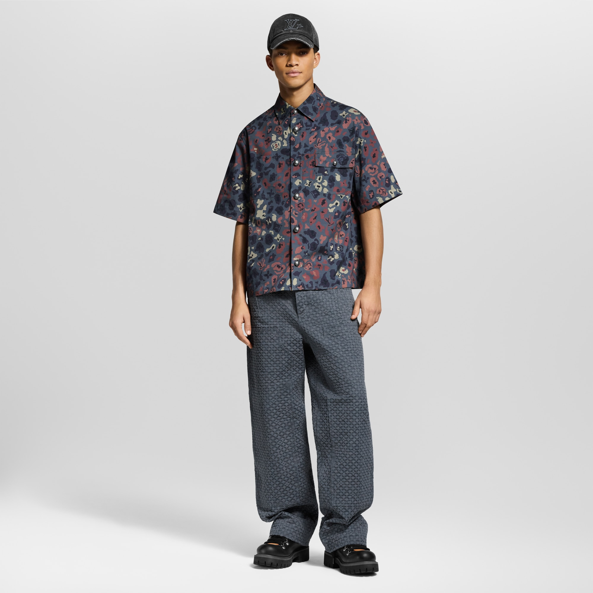 Printed Short-Sleeved Workwear Shirt - 3