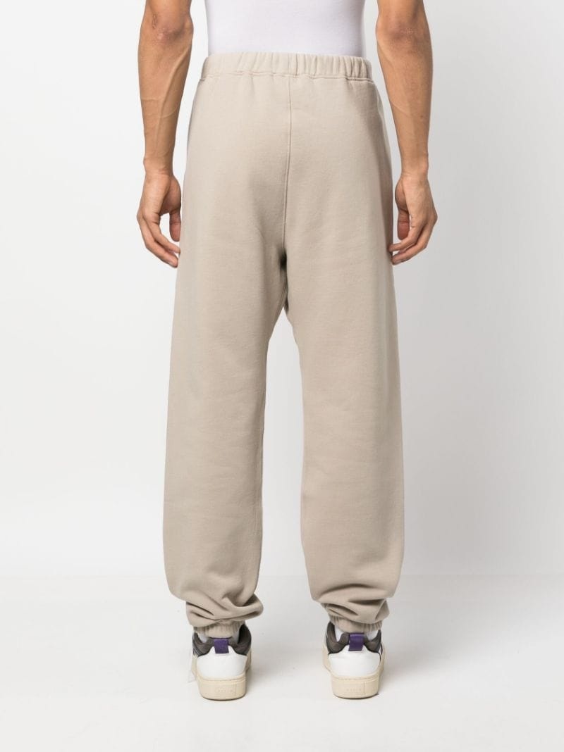 logo-patch cotton track pants - 4