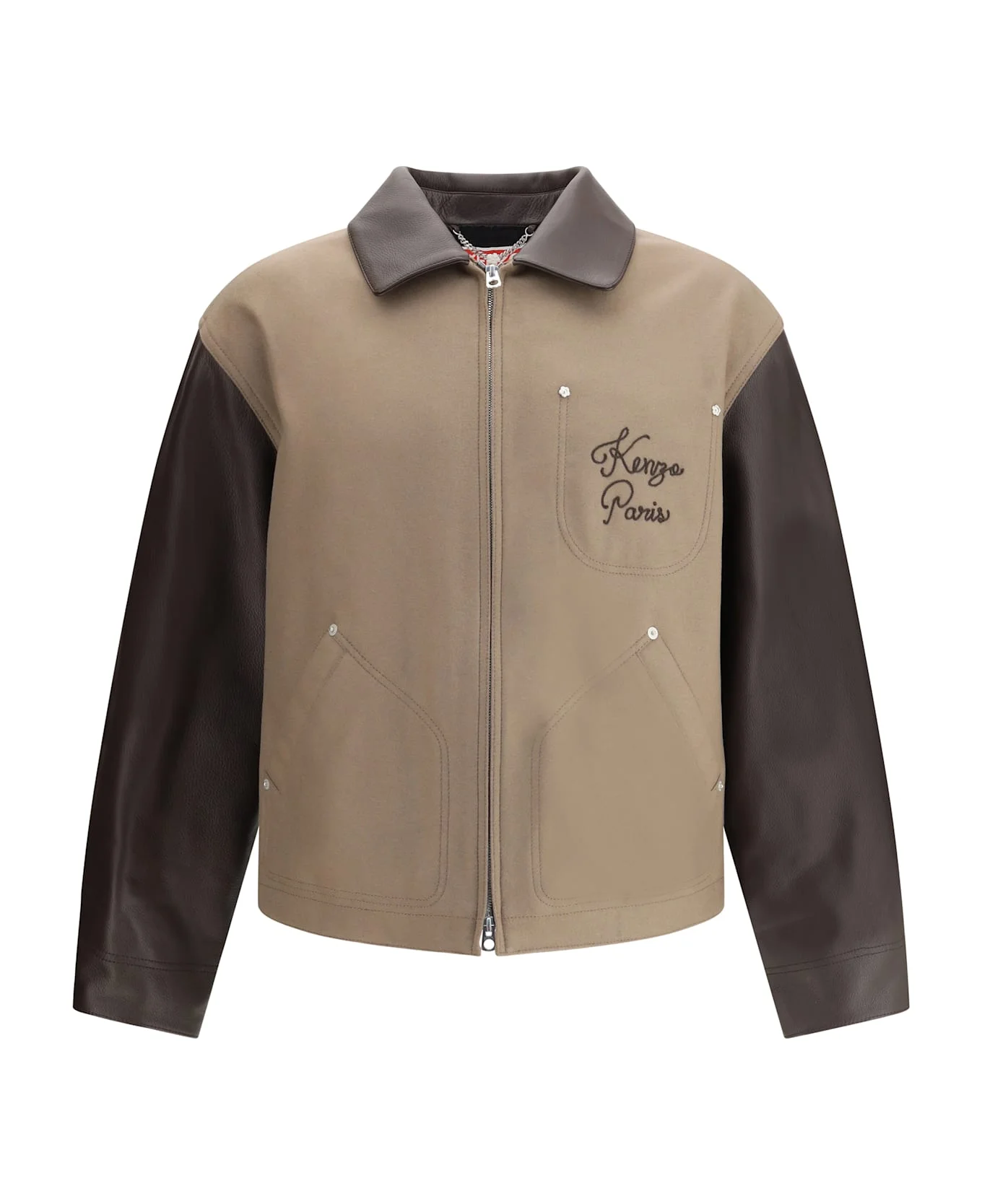 Wool And Leather College Jacket - 1