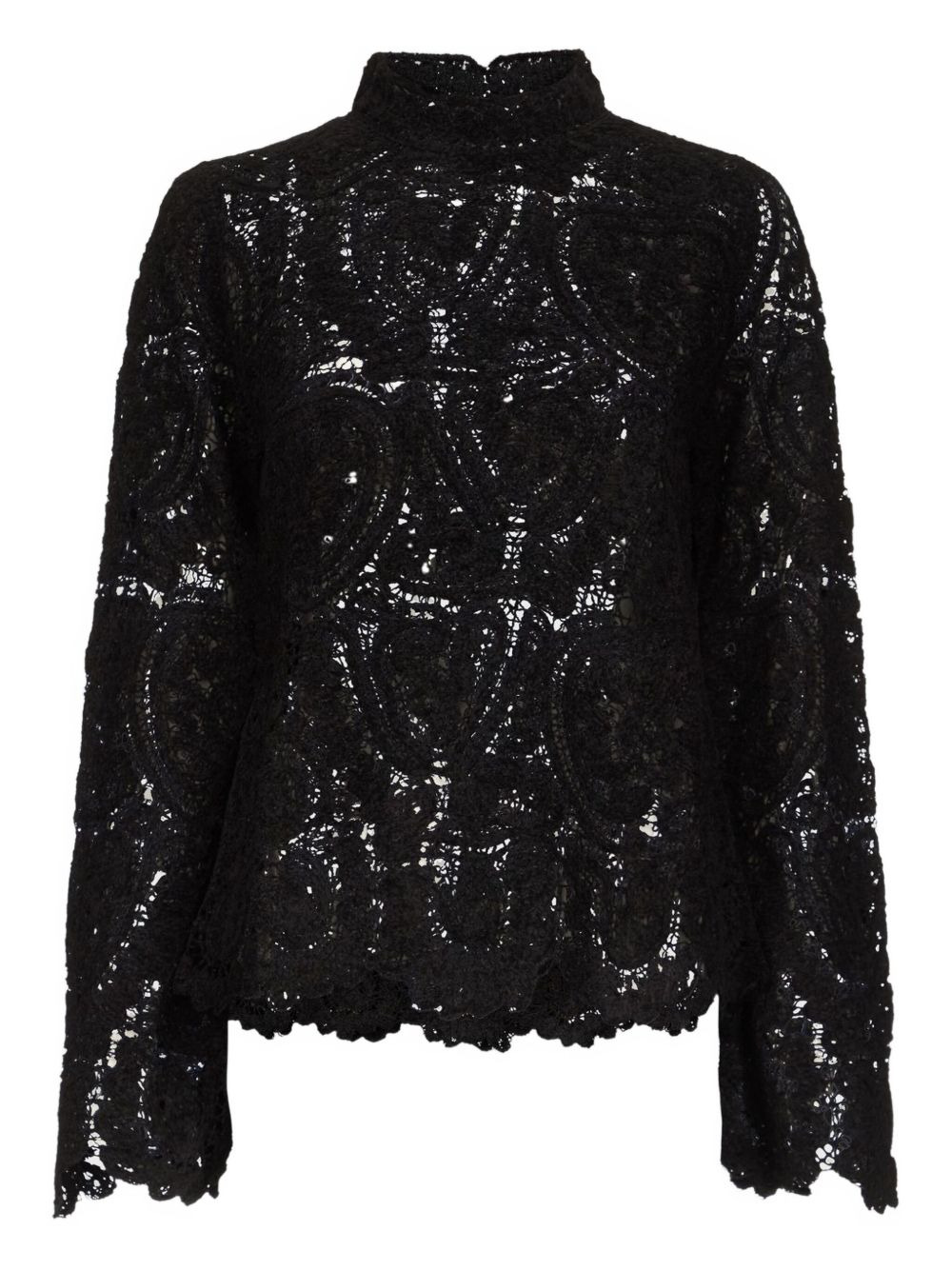 WADE velvet silk lace knit top - 1