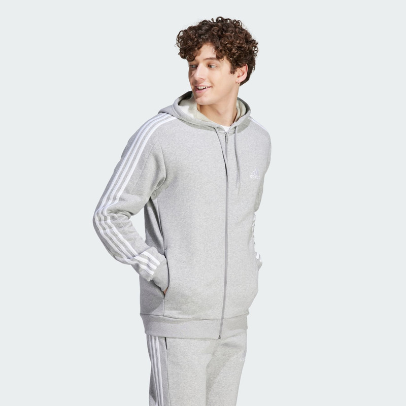 adidas Essentials Fleece 3-Stripes Full-Zip Hoodie outlook