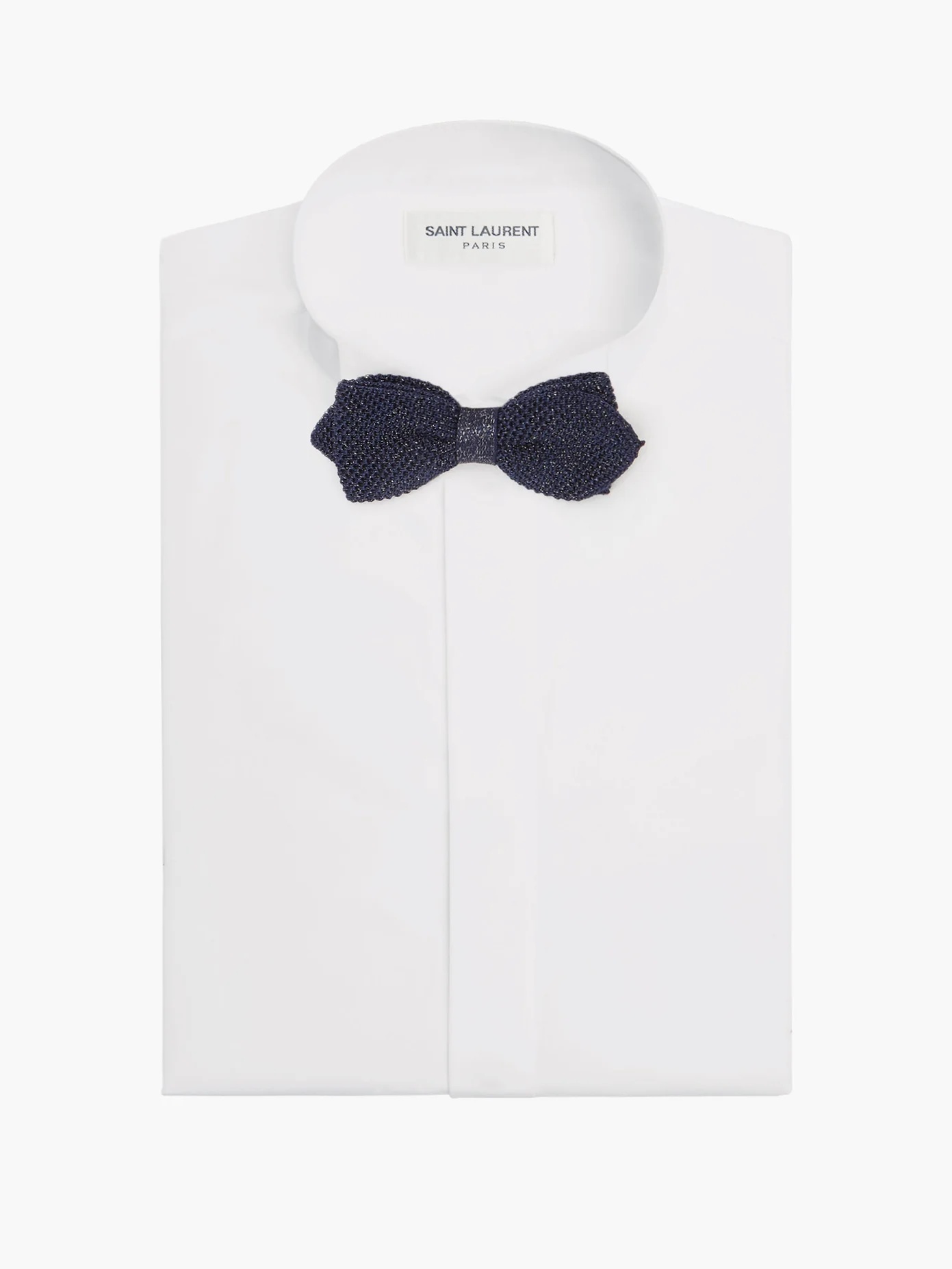 Silk-blend lamé-knit bow tie - 2