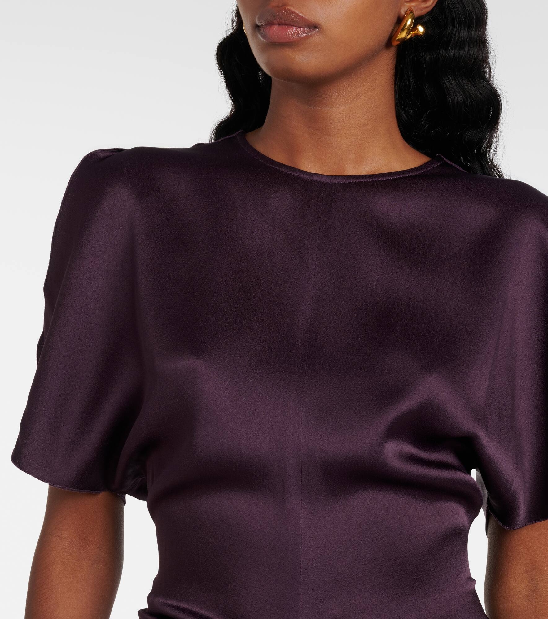 Gathered satin minidress - 4