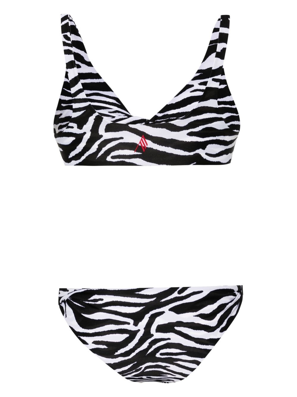 twist-detailing zebra-print bikini - 2