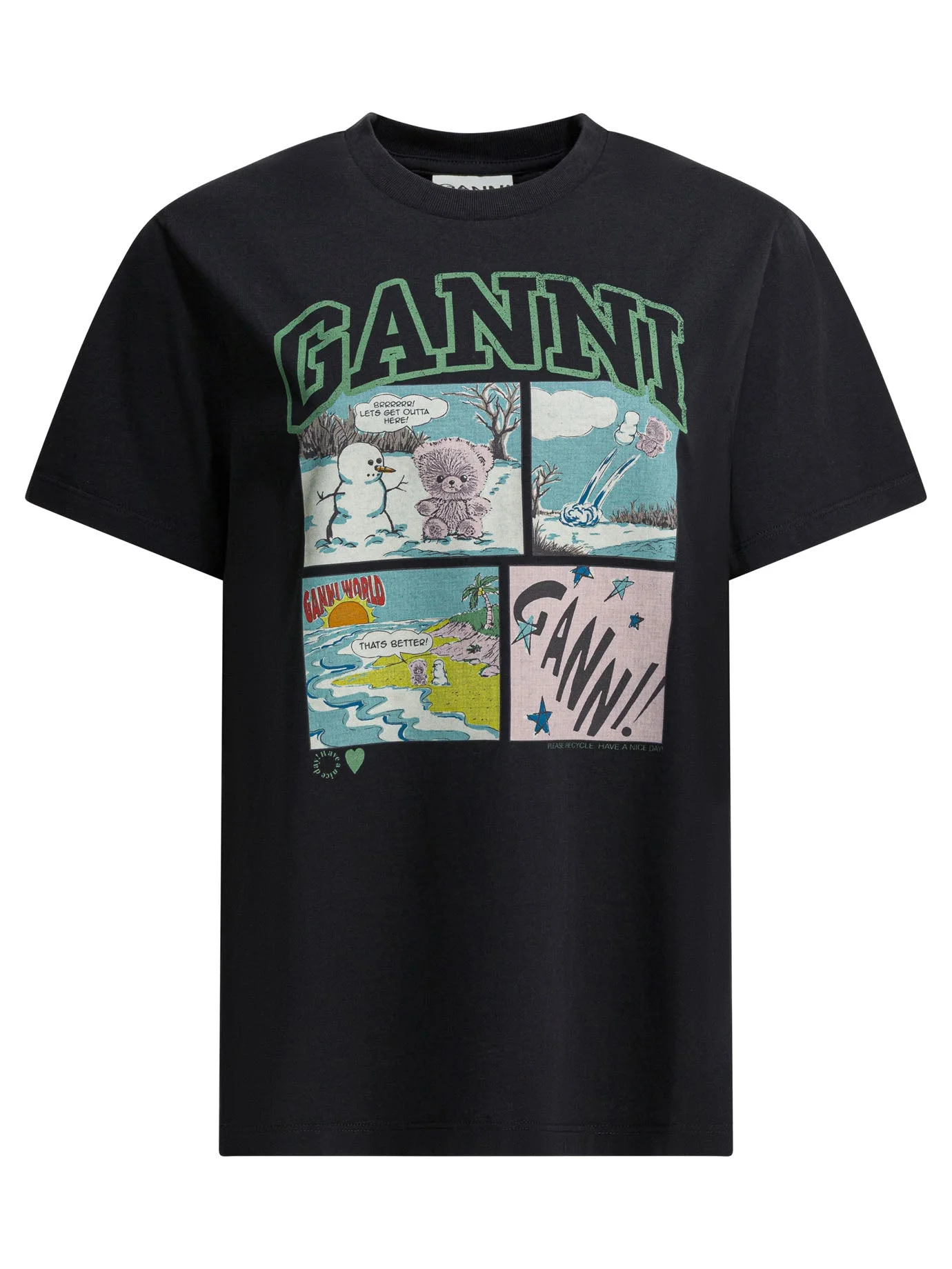 Ganni Women "Bear Comic Teddy" T-Shirt - 1