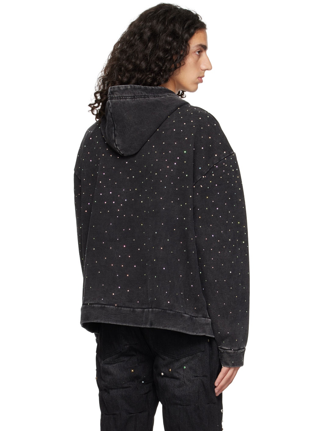 SSENSE Exclusive Black Rhinestone Hoodie - 3