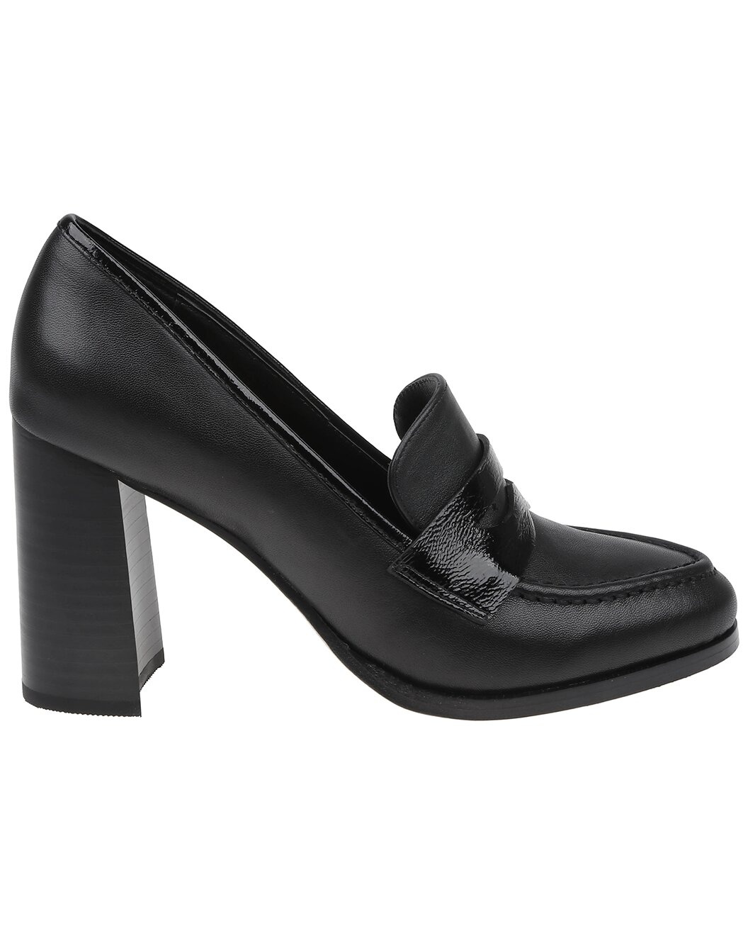 L'AGENCE Blanche Leather Heeled Loafer - 1