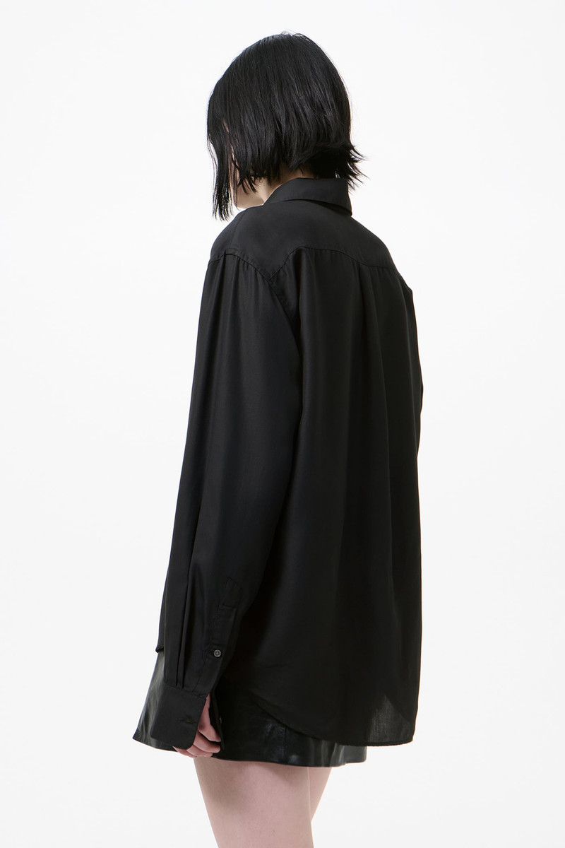 Forever Shirt Black Liquid Tencel 4
