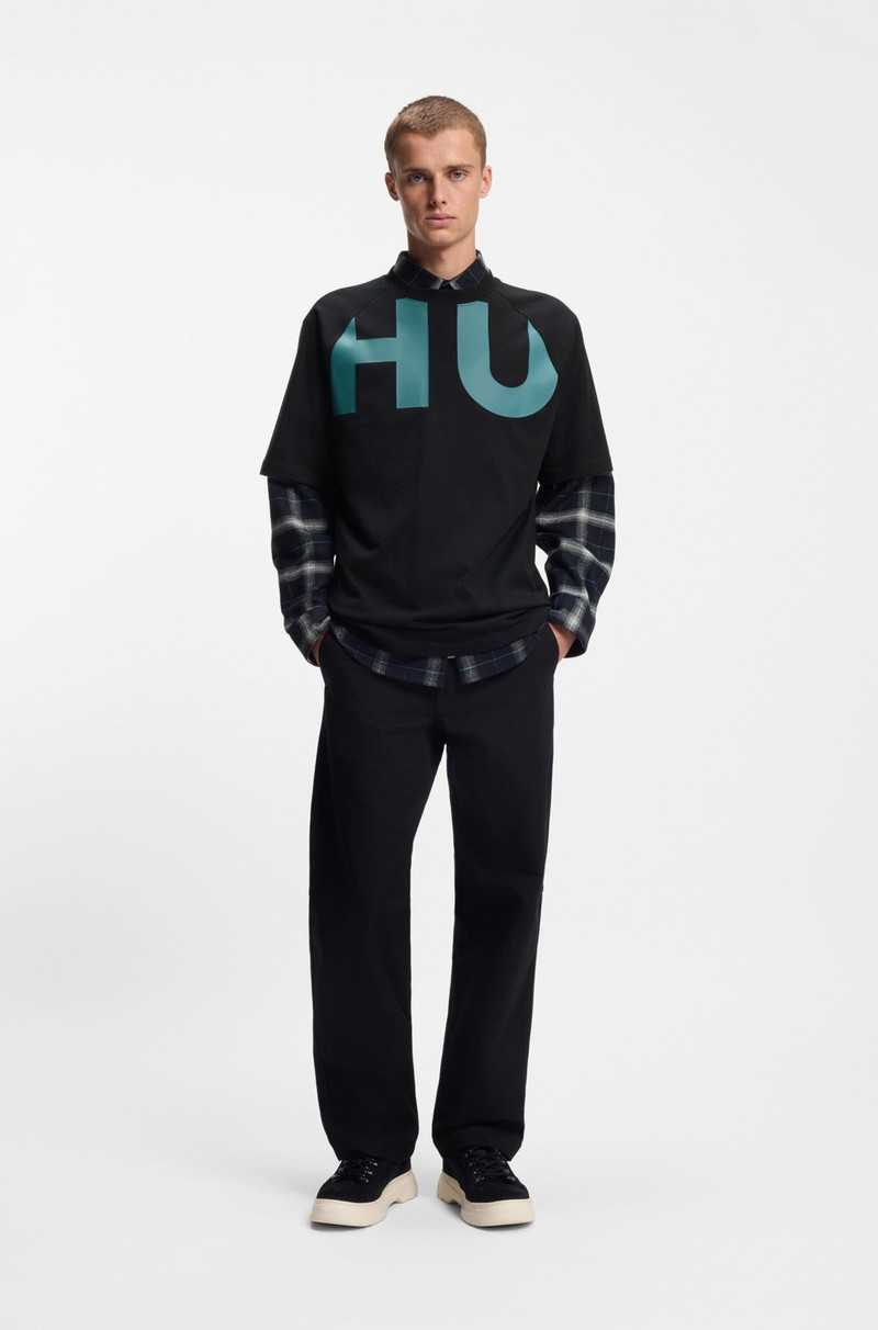 HUGO LARGE-LOGO T-SHIRT IN COTTON JERSEY outlook