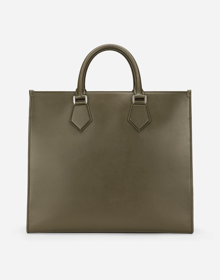 Large calfskin shopper with logo - 4