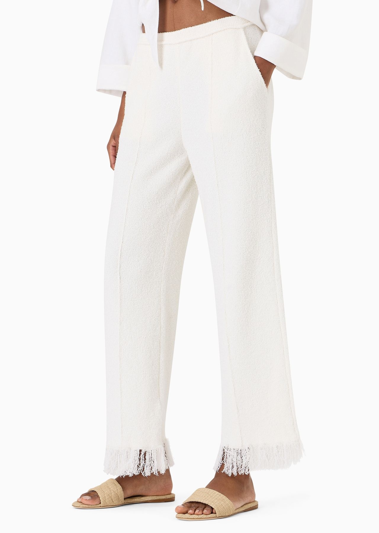 Ribbed viscose-blend trousers - 2