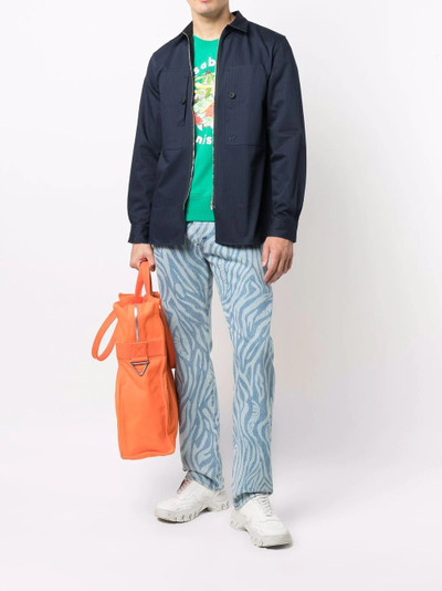 KENZO stripe-pattern shirt jacket outlook