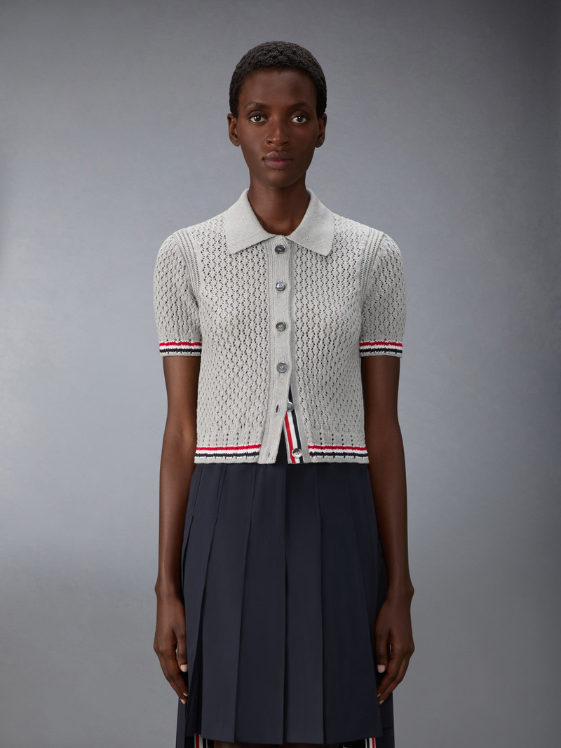 Thom Browne HECTOR POINTELLE SHORT SLEEVE CARDIGAN outlook