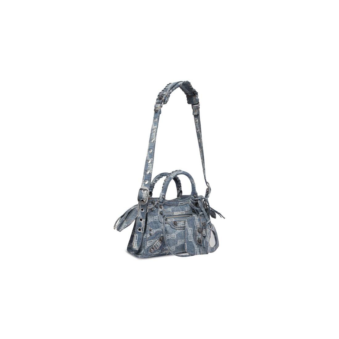 neo cagole xs handbag bb monogram bleached denim - 2