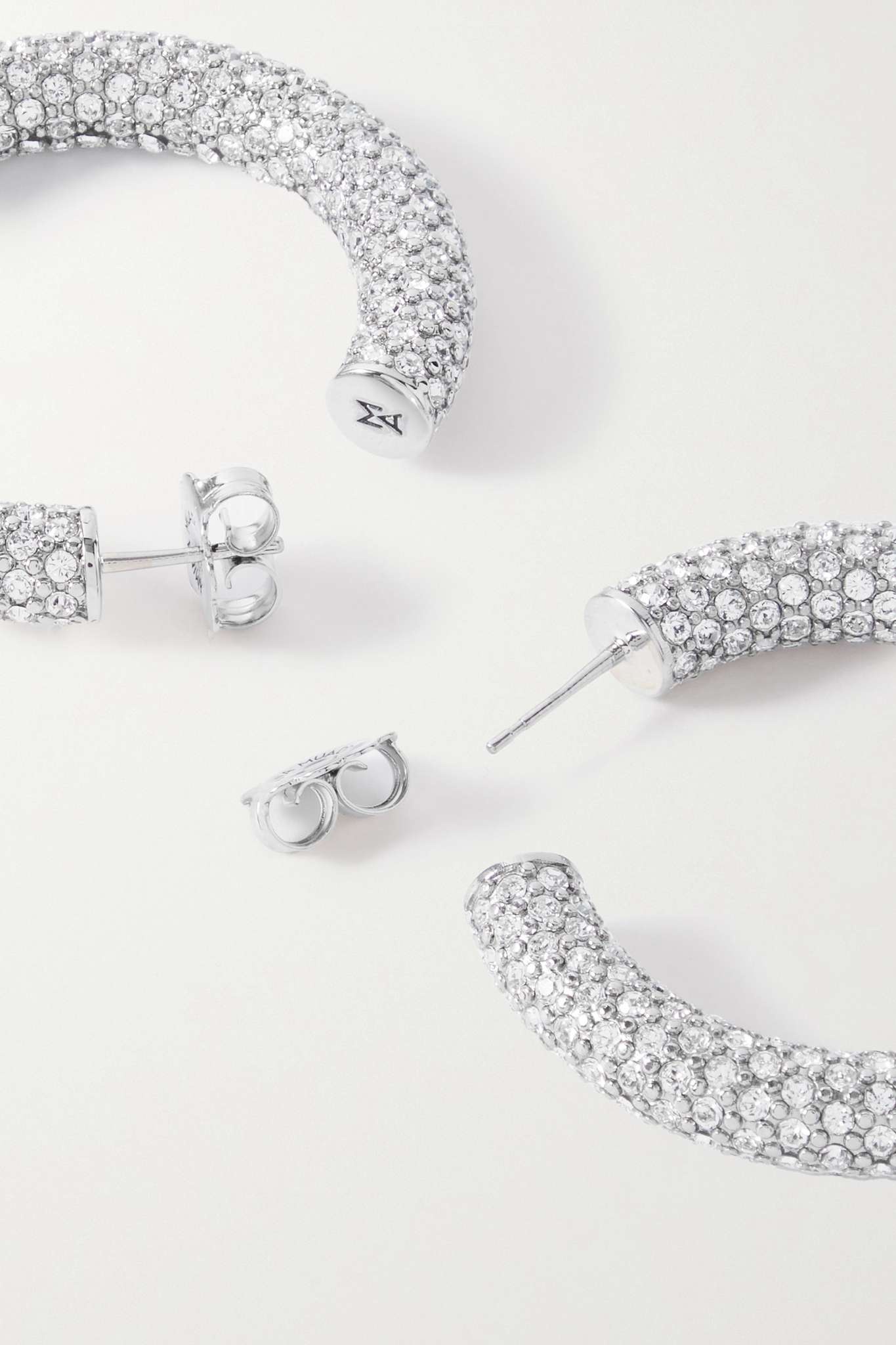Cameron medium coated-metal crystal hoop earrings - 3