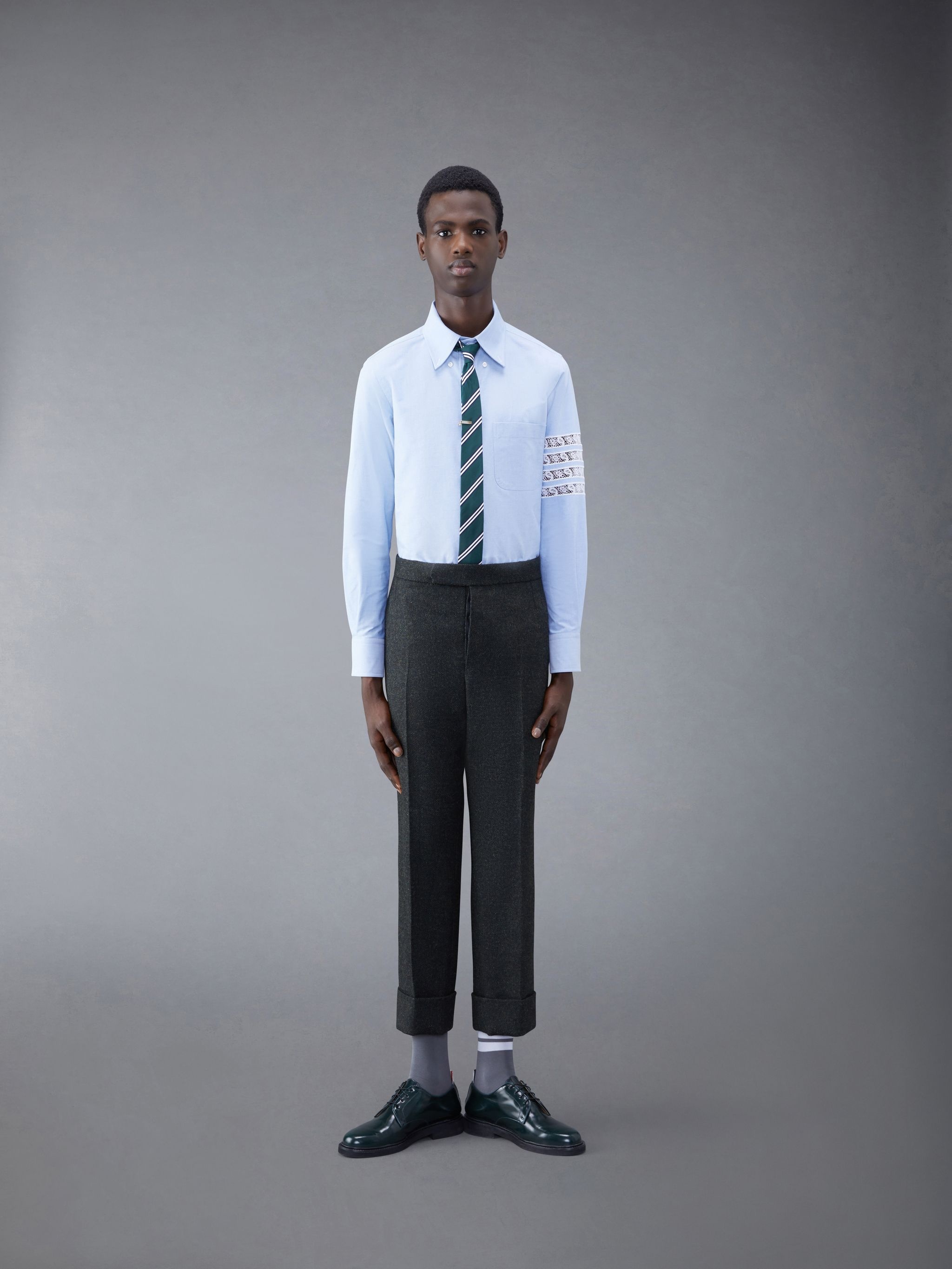 Broderie Anglaise 4-Bar Straight Fit Shirt - 4
