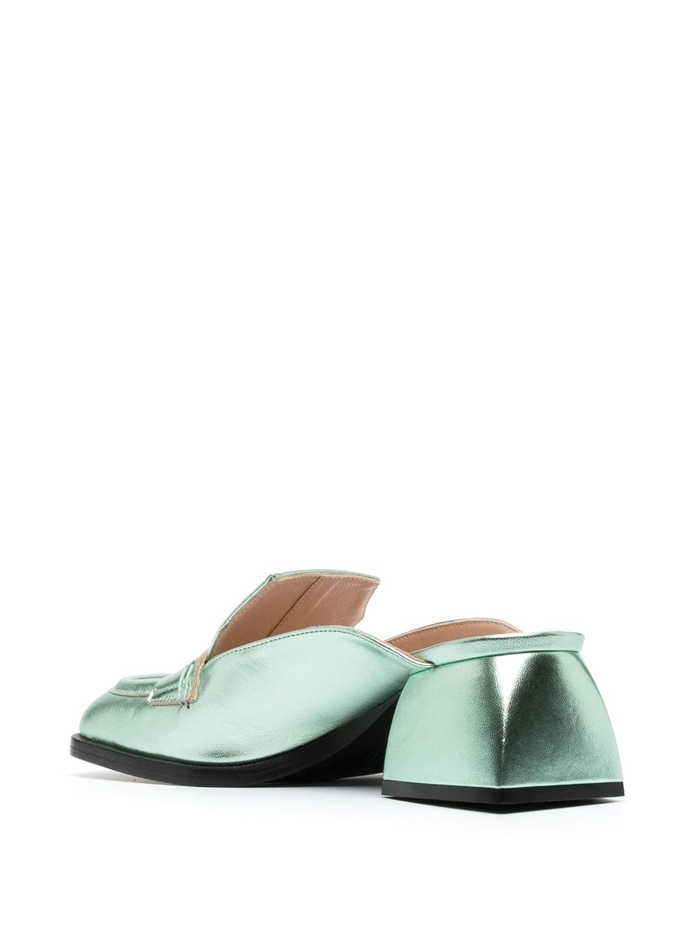 Cara metallic block-heel mules - 3