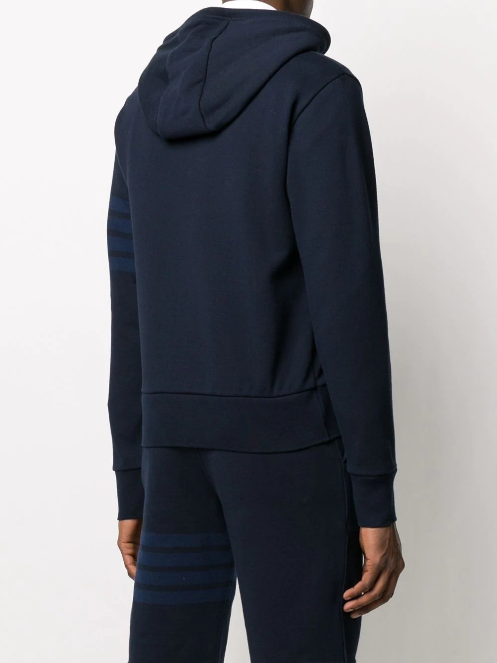 4-Bar zip-up loopback-cotton hoodie - 4