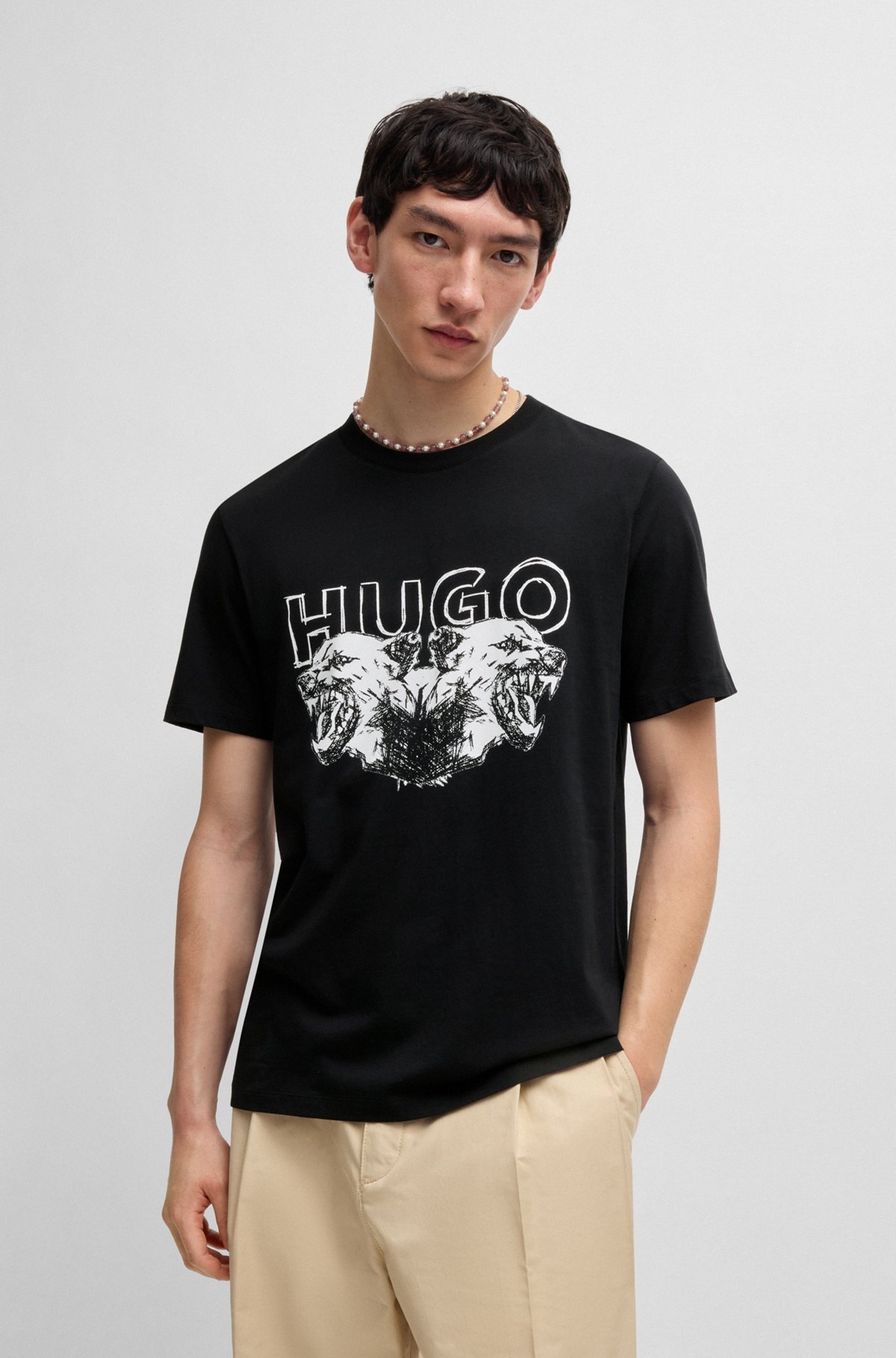 COTTON-JERSEY T-SHIRT WITH LOGO AND ANIMAL GRAPHIC - 2